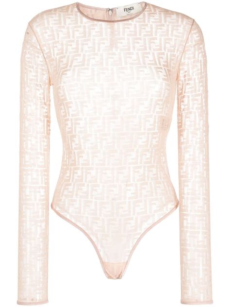 mesh bodysuite fendi|FENDI monogram.